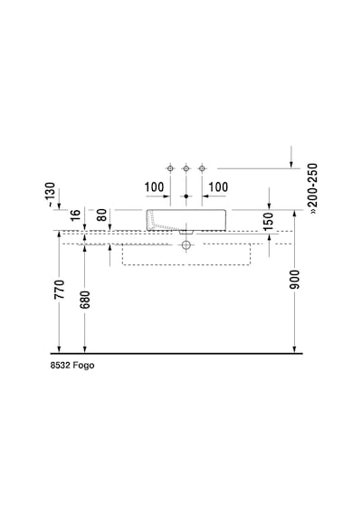 Duravit Vero Canak Lavabo Taslanmıs 500 x 380 MM 0455500000