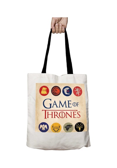 Art Hediye Siyah Kulplu Game Of Thrones Semboller Yıkanabilir Okul Omuz Çanta Çok Renkli