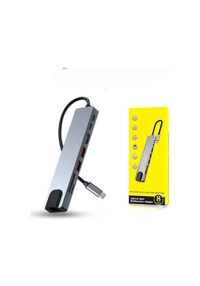Hubrendy Tekno Çevirici Dönüştürücü Adaptör Macbook 3 In 1 Type-c To Hdmı Usb 3.0
