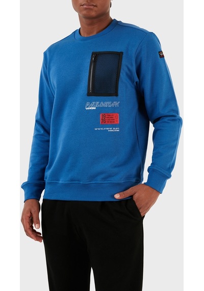 Paul & Shark Erkek Sweat 12311833 402 Saks Saks Mavi