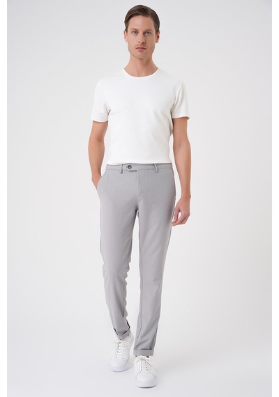 Efor Comfort Fit Beli Lastikli Dokulu Gri Jogger Pantolon P 1186 Gri