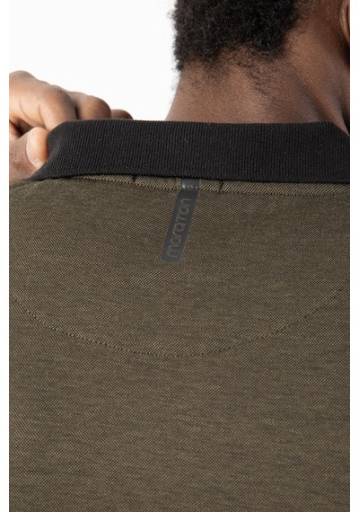 Maraton Sportswear Regular Erkek Polo Yaka Uzun Kol Basic Haki Sweatshirt 22432-haki Haki