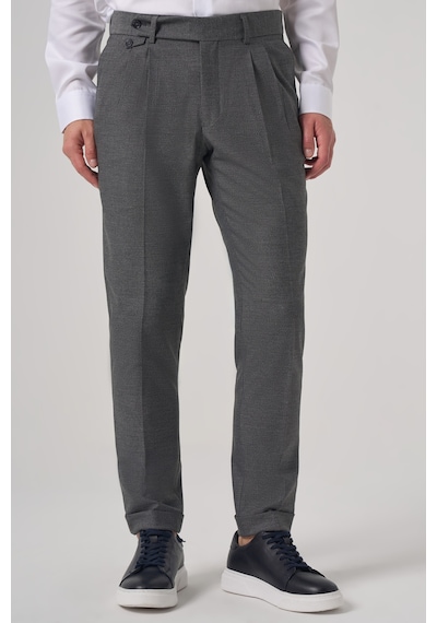 Morven Erkek Füme Poliviskon Trend Desenli Slim Fit Çift Pile Pantolon 26ms003010050 Füme