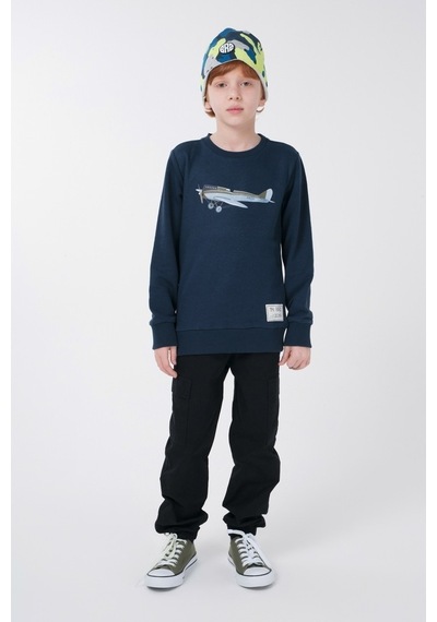 Brz Kids Dijital Baskılı Erkek Çocuk Sweatshirt Lacivert