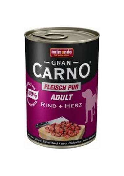 Animonda Gran Carno Sığır Etli ve Yürekli Konserve Yetişkin Köpek Maması 400 G