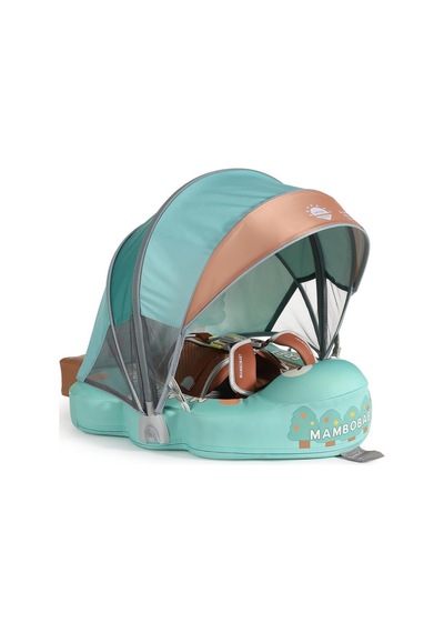 Mambobaby Yüzme Simidi - Holiday Tree, Emniyetli, Gölgelikli Ve Ayak Destekli