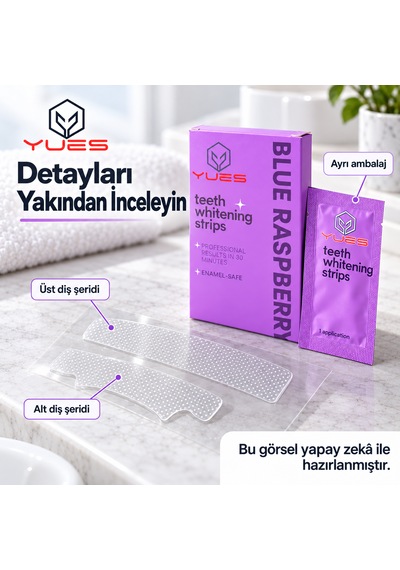 Yues Nt-fs Pap Diş Beyazlatma Bandı 14 Şerit Blue Raspberry