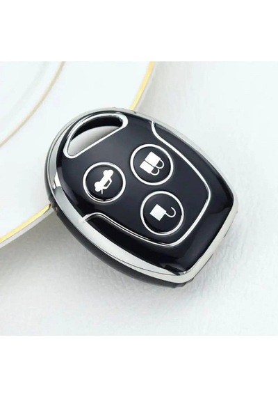 Gma Keys Lüx Ford Fiesta Mondeo Focus Transit Fusion 3 Buton Nano Anahtar Kılıfı Siyah Gümüş Silver Renk
