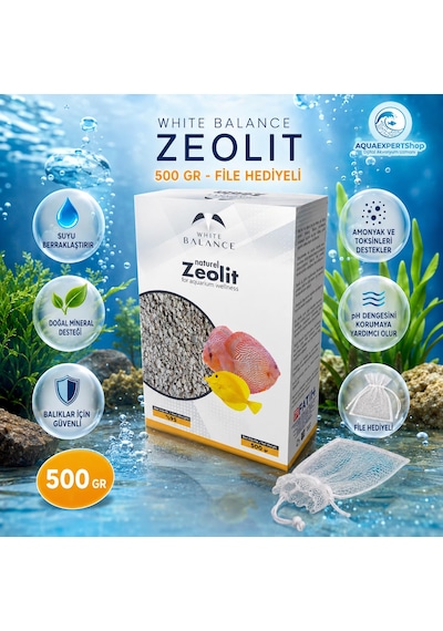 Akvaryum Filtre Malzemesi - Zeolit - Su Berraklaştırıcı Ve Koku Giderici - 500 Gr - File Hediyeli