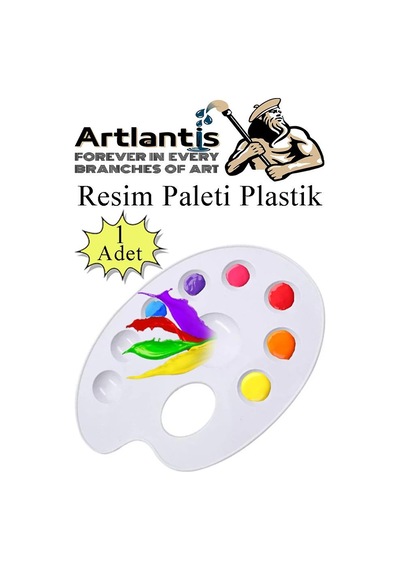 Palet Rulo Fırça Ponpon Fırça Ve Plastik Spatula 4'lü Set 1 Paket Resim Hobi Sanat Etkinlik Resim Paleti