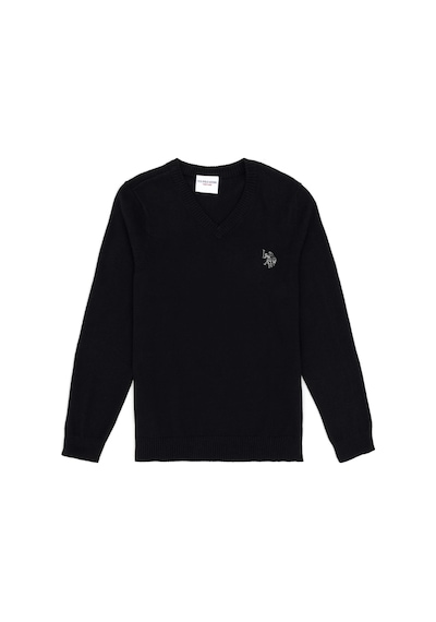 U.S. Polo Assn. Erkek Çocuk Siyah Basic V Yaka Kazak 50294200-VR046