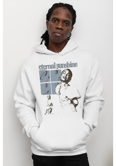 Sevbano Ariana Grande Baskılı Unisex Oversize Şarkıcı Hoodie beyaz
