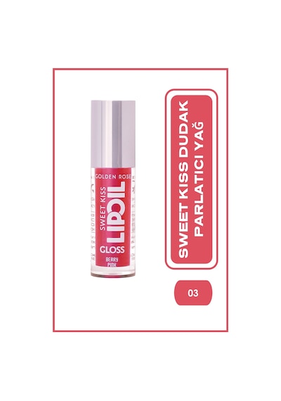 Golden Rose Sweet Kiss Rosehip Murumuru ve Jojoba Yağı İçeren Meyveli Dudak Parlatıcı Yağ 03