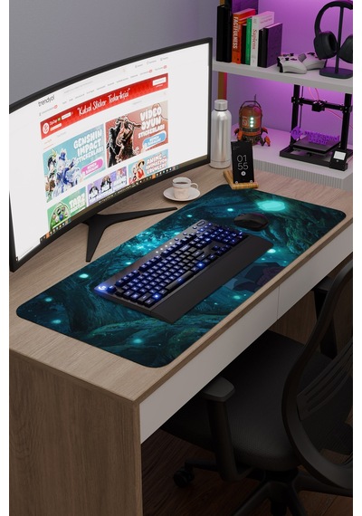 Naruto Sasuke Anime V5 - 90x40 Xxl Gaming Kauçuk Kaymaz Taban Mouse Pad Fare Altlığı