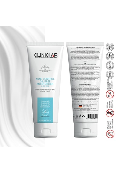 Cliniclab Akne Eğilimli Ciltler için Yağsız Nemlendirici Krem 40 ML