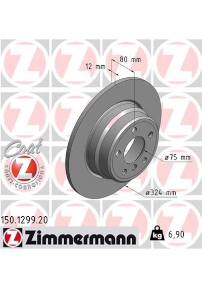 Zımmermann Fren Dıskı Arka Bmw X5 E53 00 06 Zımmermann 150.1299.20 34216859678