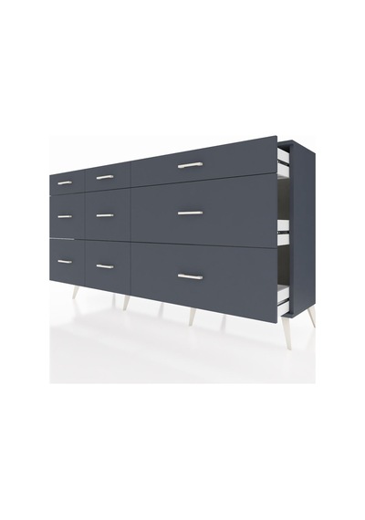 Hyperion Konsol 9 Çekmeceli 176x44x99 Antrasit-antrasit Antrasit-antrasit