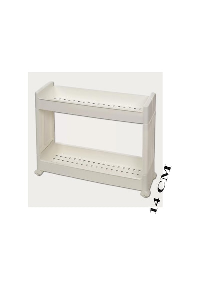 Slim Organizer 2 Katlı Plastik Banyo / Mutfak Düzenleyici Raf Beyaz 49,5 14 45 Cm Beyaz