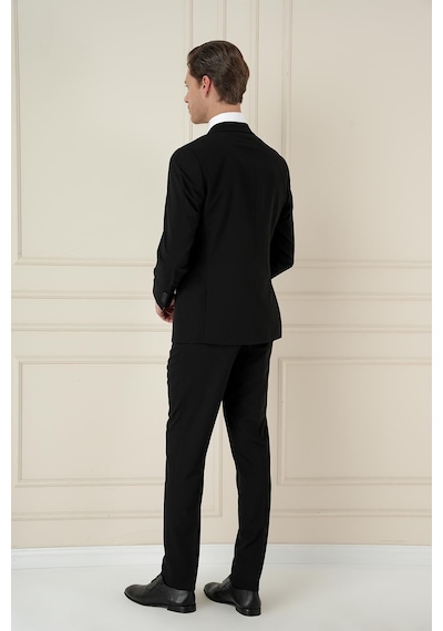Efor Slim Fit Çift Yırtmaç Mono Yaka Klasik Siyah Takım Elbise Tk 912 Siyah Efor Slim Fit Çift Yırtmaç Mono Yaka Klasik Siyah Takım Elbise Tk 912 Siyah