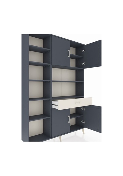 Arges Dolap 10 Raflı Tek Çekmeceli 4 Kapaklı 132x30x195 Antrasit-antrasit/aytaşı Antrasıt/aytası Arges Dolap 10 Raflı Tek Çekmeceli 4 Kapaklı 132x30x195 Antrasit-antrasit/aytaşı Antrasıt/aytası