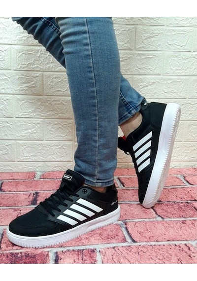 Bestof 074 Siyah Sneaker Düz Taban Hafif Rahat Spor Çift Ayakkabı - 538999583