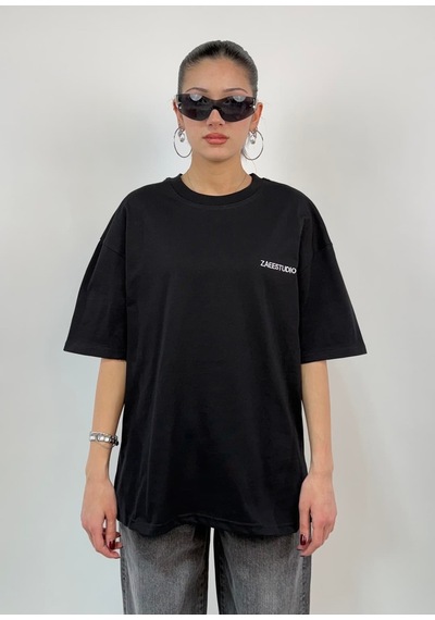 Zaee Nobody Cares Oversize Tişört Siyah