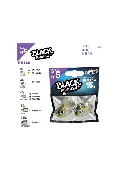 Fiiish Black Minnow Bm160/5 Jig Head (438935068)