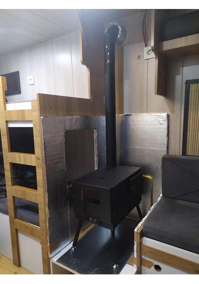 Isı Yalıtımlı Yanmaz Karavan Çadır Soba Baca Adaptörü 10 Cm Lik Borular İçin Çok Renkli