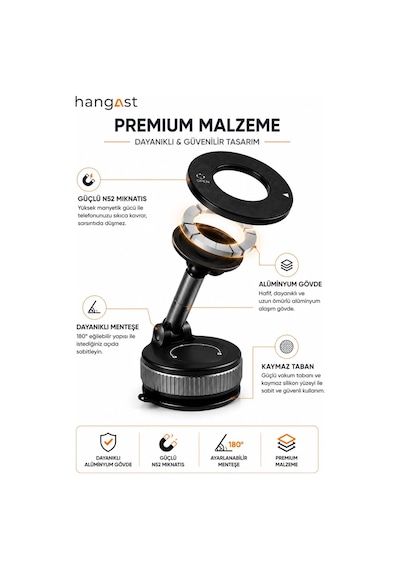 Manyetik Telefon Tutucu Vakumlu 360 Dönebilen Katlanabilir Masa, Araç Ve Cam Uyumlu Telefon Standı Siyah Manyetik Telefon Tutucu Vakumlu 360 Dönebilen Katlanabilir Masa, Araç Ve Cam Uyumlu Telefon Standı Siyah