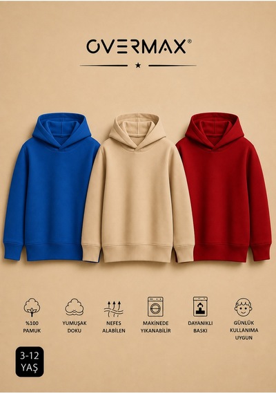Overmax Çocuk 3'lü Sweatshirt Takımı 3-12 Yaş Saks Mavisi-bej-kırmızı - 917542430 Saks Mavisi-bej-kırmızı Overmax Çocuk 3'lü Sweatshirt Takımı 3-12 Yaş Saks Mavisi-bej-kırmızı - 917542430 Saks Mavisi-bej-kırmızı