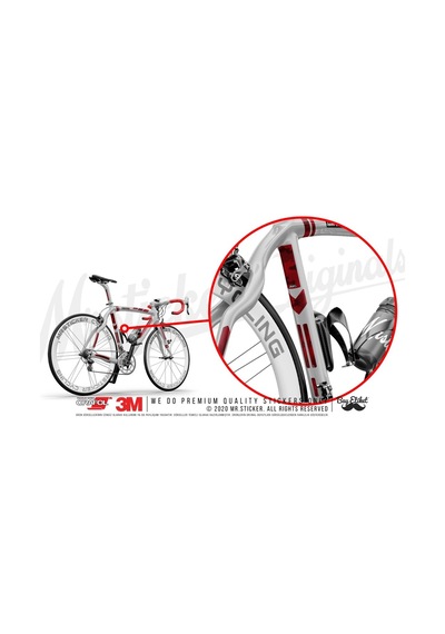 Bcy35 Reflektif Bisiklet Sticker Seti Avantaj Paket Kirmizi Siyah