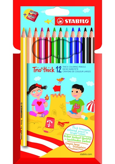 Stabilo Trio Thick 12 Li+kalemtıraş Hartung Çok Renkli