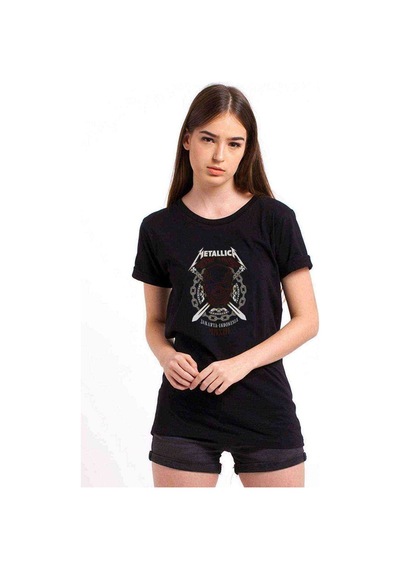 Metallica Asia Tour 2013 Baskılı Siyah Kadın Tshirt