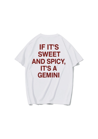 Brz Collectıon Brz Collection Unisex Oversize If It's Sweet And Spicy, It's A Gemini T-shirt Beyaz