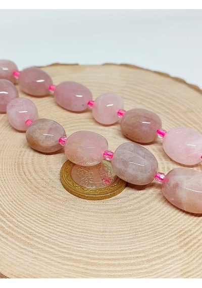 Pembe Kuvars Taşı Şekilli Dizi 44600