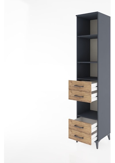 Hyperion Dolap 4 Raflı 4 Çekmeceli 44x44x221 Antrasit-çam Antrasit