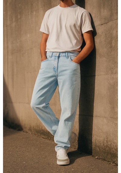 Cedy Denim Yüksek Kalite Baggy Fit Jean Leon Yüksek Bel Bol Kesim Kot Pantolon C352 Çok Renkli