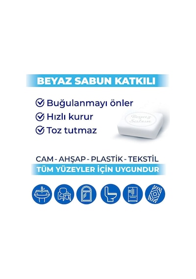 Bingo Clean Yüzey Temizlik Havlusu 96 Yaprak Beyaz Sabun 9 Lu