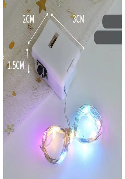 Yılbaşı Ağacı Işığı Yeni Yıl Peri Led Işık Dekoratif Aydınlatma 2 Metre 3 Modlu Piller Dahildir. Beyaz