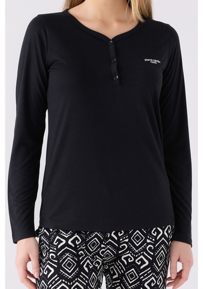 Pierre Cardin Kadın Siyah Pijama Takımı Pc8871-s-v1 Siyah
