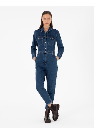 Pierre Cardin Kadın Mavi Tulum Jean 50293814-vr036