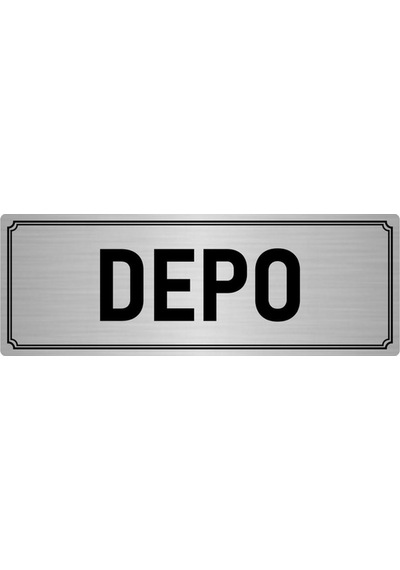 Metal Yönlendirme Levhası, Departman Kapı İsimliği Depo 7x20 cm Gümüş Renk