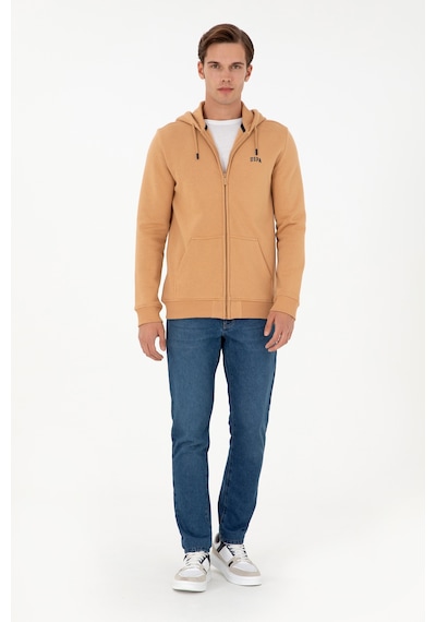 U.S. Polo Assn.  Erkek Camel Şardonlu Örme Hırka 50293146-VR015