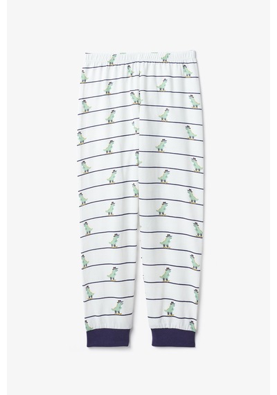 Penti Erkek Çocuk Dino Farm Çizgili Pamuklu Uzun Kollu 2li Pijama Takımı Çok Renkli