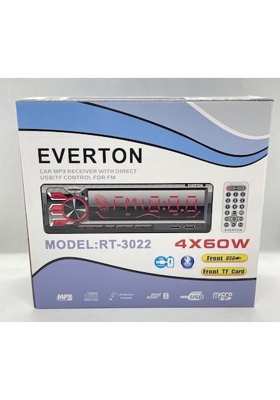 Everton Rt-3022 Çift Usb Usb-Sd-Fm-Aux Bluetooth Oto Teyp 4X60W