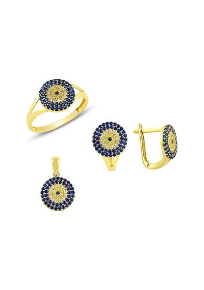 Sosyete Gözlü Üçlü Set 5.75 Gram 14 Ayar Altın