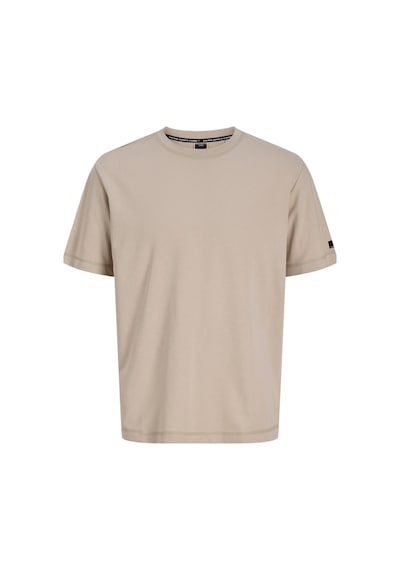 Jack & Jones Core Erkek Tişört Logo Detaylı Kısa Kollu Bisiklet Yaka Bej