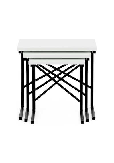 Ceramical ZG1 Metal Zigon Sehpa 3'lü Beyaz