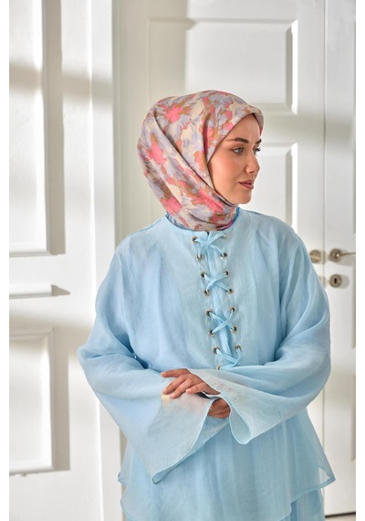 Silk Home Velora Eşarp 161001-22 Mavi, Pembe, Taş, Lila
