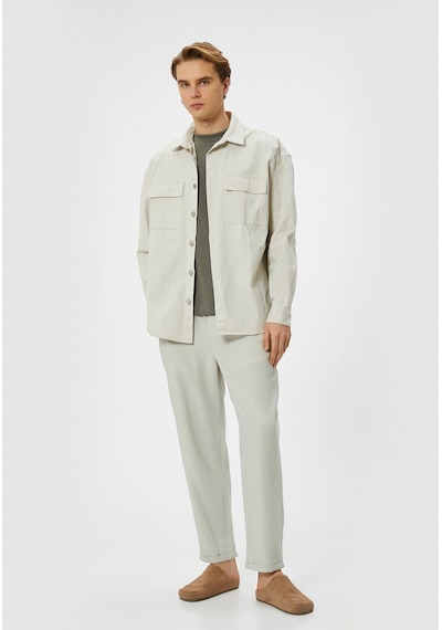 Koton Gabardin Pantolon Beli Bağcıklı Cep Detaylı Gri 4sam40046hw Gri Koton Gabardin Pantolon Beli Bağcıklı Cep Detaylı Gri 4sam40046hw Gri